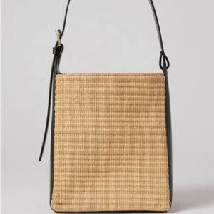 A.P.C. Sac Virginie Straw & Leather Bucket 
Bag